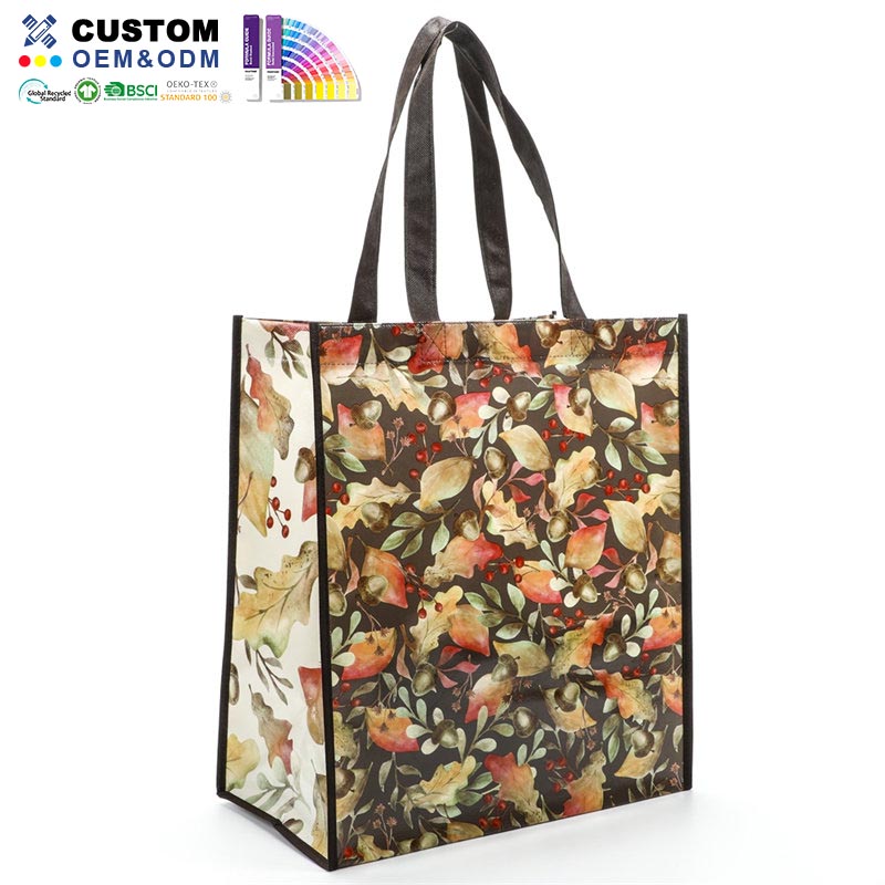 Shopper non tissé PP à motif de fleurs