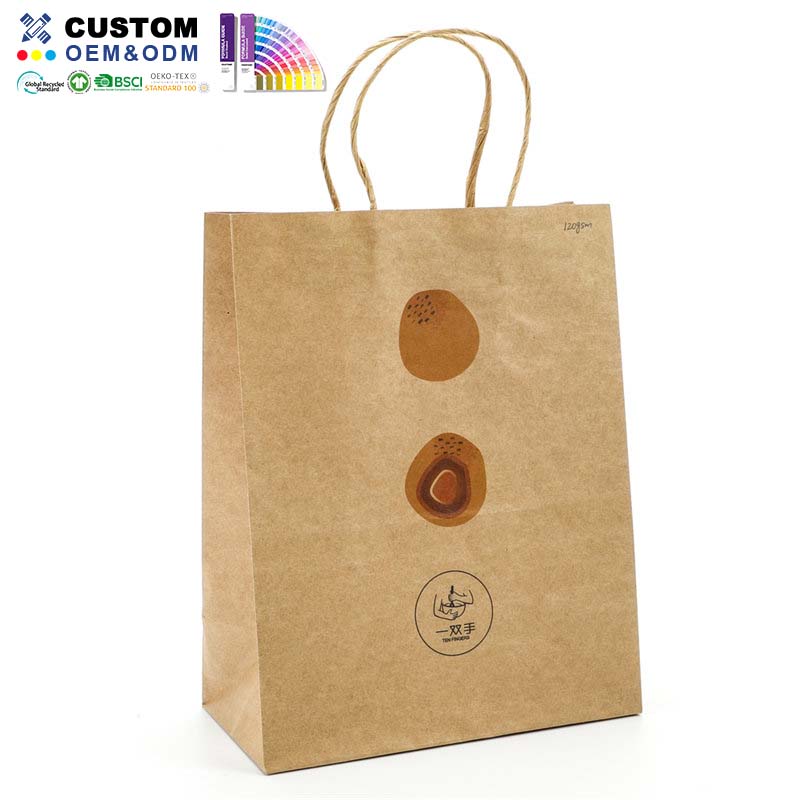 Sac cadeau en kraft marron avec impression simple